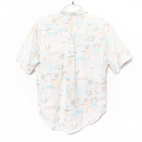 Vintage Cherokee Pastel Beach Print Button Down Top - Picture 4 of 8